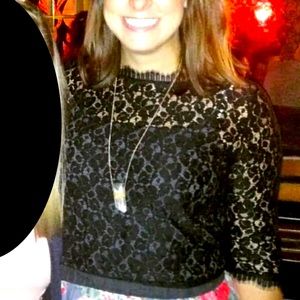 Anthropologie black lace top.
